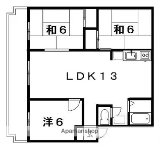 第2西形マンション【203号室】の間取り