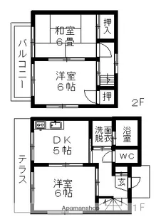 埼玉県さいたま市浦和区木崎2丁目【テラスハウス】の間取り