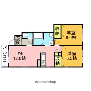 ファミーユⅡ【102号室】の間取り