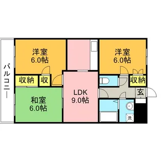 サンライズ宿中【405号室号室】の間取り