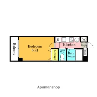 日の出橋ハウス【402号室】の間取り