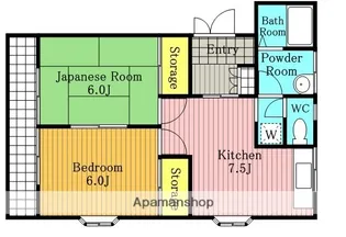 グレイスヒル三橋Ⅱ【102号室】の間取り