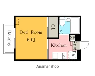 プレステージ桜木【203号室】の間取り