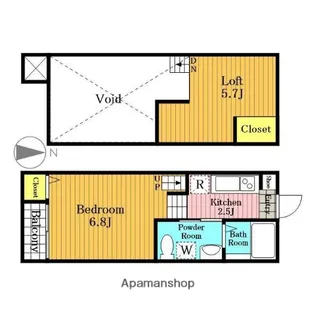 アクアプレイス日進【201号室】の間取り