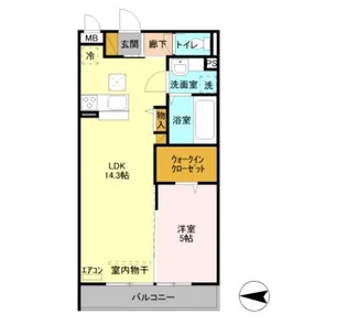 クレセント【1階】の間取り