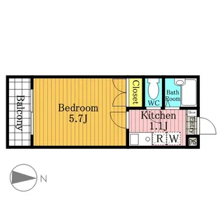ドミサイルオーミヤ【305号室号室】の間取り