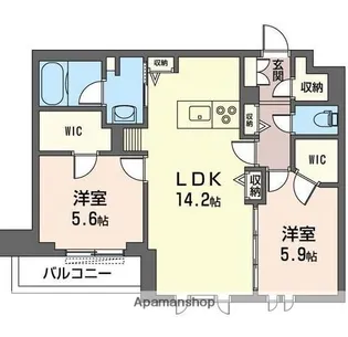エルミタージュ クール【1階】の間取り