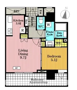 大宮スカイ&スクエア ザ・レジデンス【7階】の間取り