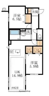オーベルWEST【1階】の間取り