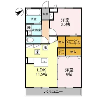 ベルデュール 壱番館【1階】の間取り