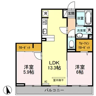 ブラウンヒルズ【2階】の間取り