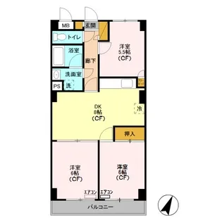 プレジール井山【306号室】の間取り