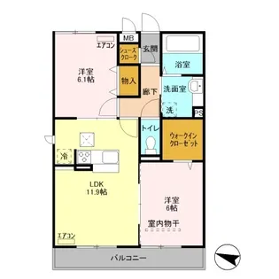 プリムヴェール十五番館【1階】の間取り