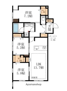 メゾン デラーブル大宮【1階】の間取り