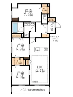 メゾン デラーブル大宮【3階】の間取り