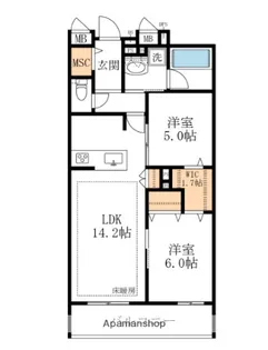 メゾン デラーブル大宮【4階】の間取り