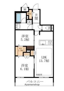 メゾン デラーブル大宮【4階】の間取り