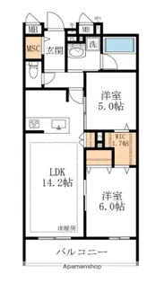 メゾン デラーブル大宮【2階】の間取り