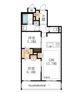メゾン デラーブル大宮【2階】の間取り