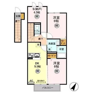 ソレアード B【202号室】の間取り