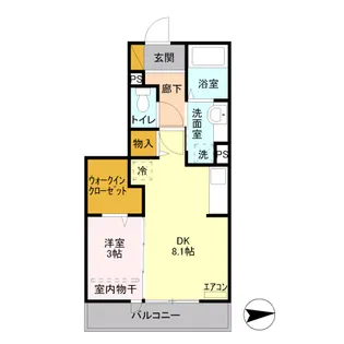 ルーヴル三橋 B【302号室】の間取り