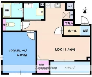 GRAND ETE【101号室】の間取り