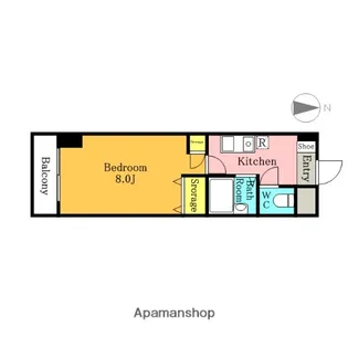 クィーンズヒル・輝・素【403号室】の間取り