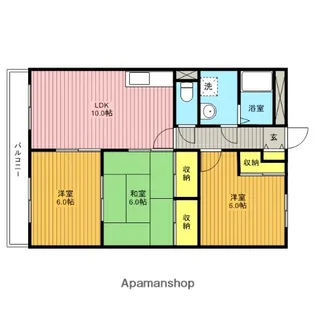 シャトレー坂田【407号室】の間取り