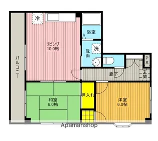 まいやしき【2-B号室】の間取り