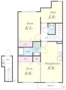 クレベール【202号室】の間取り