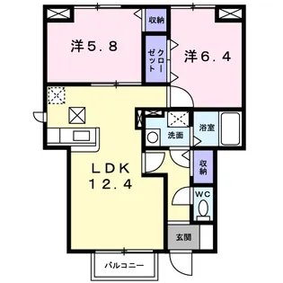メゾン アベイユ【1階】の間取り