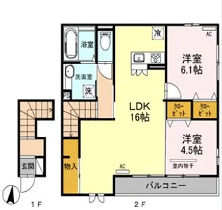 司 B【2階】の間取り