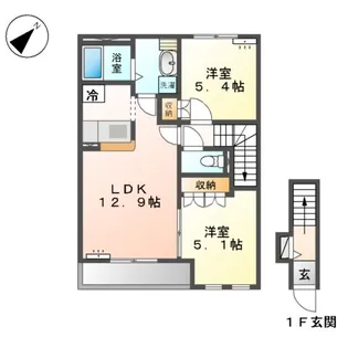 ギャレットコート【2階】の間取り