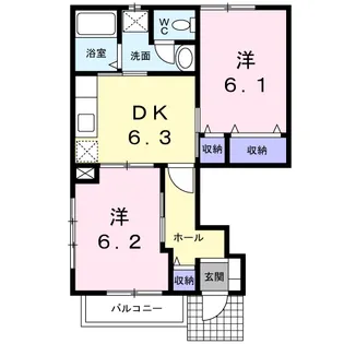 ハーモニープレイス B【1階】の間取り