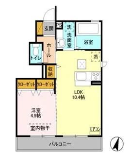 ハイツ宮地【1階】の間取り