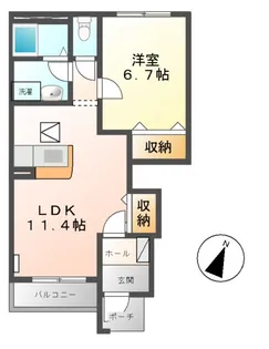 プリムヴェール【1階】の間取り