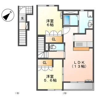 アムール・ヴィラ【2階】の間取り