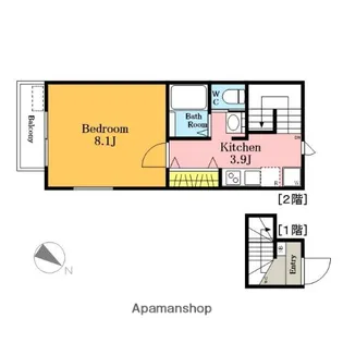 キャメル鴻巣【201号室】の間取り