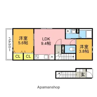 ONE’S MIDA【2階】の間取り