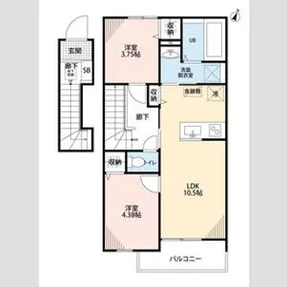 リーブルファイン鴻巣加美【2階】の間取り