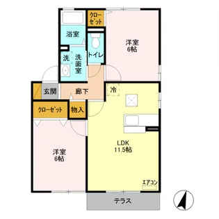 サンパーク Ⅱ B【1階】の間取り