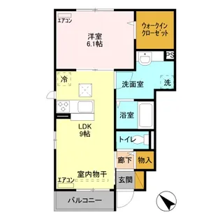 1LDKの間取り画像