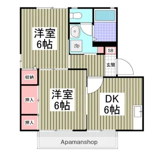グランドヒルズB棟【101号室】の間取り