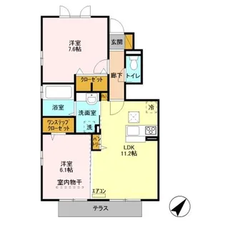 ディアコートK【1階】の間取り