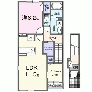 グリーン フラット B【2階】の間取り