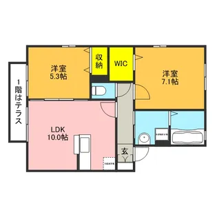 ヴューテラス D【2階】の間取り