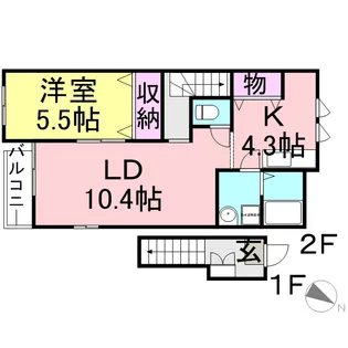 プランドール【2階】の間取り