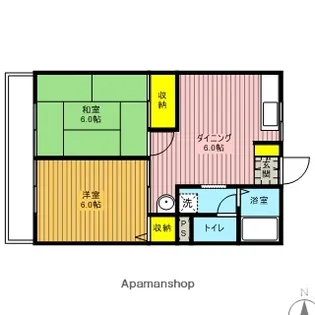 シティハイムコーポ大木【102号室】の間取り