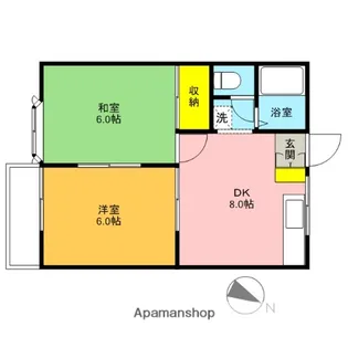 レピュートかもがわ【2階】の間取り