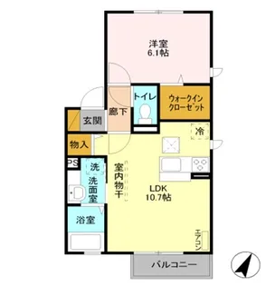 ウィット西高尾【1階】の間取り